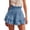 #02 Blue, variant on Zynoxe Skorts for Women Comfort Elastic Waist Womens Solid Color Skorts Trendy Versatile Tiered Ruffled Hem Mini Skirt Shorts Lightweight Breathable Cotton Linen Summer Skorts S