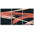 thumbnail image 3 of PixonSign Canvas Print Wall Art Set Red, Coral, Orange Paint on Black Background Abstract Patterns Illustrations Modern Art Minimalist Dramatic Ultra for Living Room, Bedroom, Office - 16"x24"x3, 3 of 5