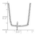 thumbnail image 2 of 7.6mm White Ice 925 Sterling Silver Rhodium Plated Diamond Sideways Religious Faith Cross Necklace 18 Inch Jewelry for W, 2 of 7
