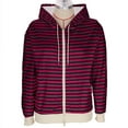thumbnail image 2 of CQONEPT Womens Full Zip Fleece Sweatshirts Drawstring Stripe Hoodies Dressy Casual Outdoor Fall Fashion Clothes Wine L, 2 of 4