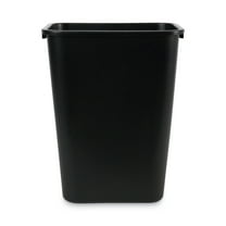 Boardwalk 3485203 41 qt. Soft-Sided Plastic Wastebasket - Black