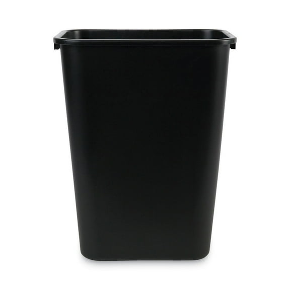 Boardwalk 3485203 41 qt. Soft-Sided Plastic Wastebasket - Black