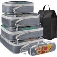 thumbnail image 1 of Juego de 6 Bolsas Organizadoras Compresion de Viaje, Ideal para Viajar y Guardar(Gris), 1 of 4