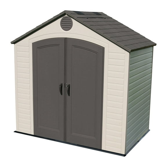 Lifetime Lockable Polyethylene DIY Outdoor Storage Shed, 8' x 5', Tan & Brown (6418)