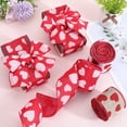 thumbnail image 4 of 10M Valentine's Day Polyester Heart Printed Ribbon Red 2-1/2 inch(63~65mm) 10.94 Yards(10m)/set, 4 of 6