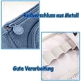 thumbnail image 4 of Estuche de 3 compartimentos, estuche de gran capacidad, estuche grande, azul claro, 4 of 5