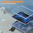 thumbnail image 5 of ELEHOLD Hybrid Rugged Case for iPad Pro 12.9" 2022/2021/2020/2018, Dual-Layer Protective Heavy Duty Shockproof Case with 360° Rotatable Handstrap Foldable Kickstand Crossbody Shoulder Strap,Grey, 5 of 13