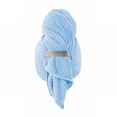 thumbnail image 3 of Hair Towel Hat Absorbing Large Wrap with Elastic Strap Fast Drying Anti Frizz Solid Color Towel Wrap, Bath Towel, 3 of 5