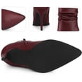 thumbnail image 3 of Unique Bargains Women's Side Zip Solid Pointy Toe Stiletto Heel Ankle Boots Burgundy 9, 3 of 6