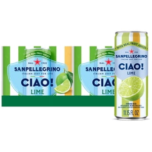 Sanpellegrino CIAO Lime Sparkling Water, 11.15 fl oz, 24 Pack