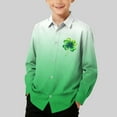 thumbnail image 2 of RXMEKW Chemise à Manches Longues Imprimée pour la Saint-Patrick pour Garçons avec Col Rabattu, 95 % Coton 5 % Spandex, Vert, 2 of 7
