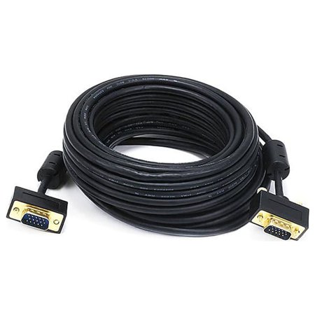 UPC: 0844660063643 | Monoprice 35  Ultra Slim Super VGA Male to Male 30 to 32AWG Monitor Cable With Ferrites Black 106364