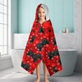 thumbnail image 6 of Black Controllers Games Icons Red Pattern Hooded Bath Towel，60"x35" for Ages 3 To 12 Kids, Quick Dry Lightweight Soft Microfiber Hood Beach Towel Cover Up for Kids, 6 of 7