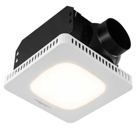 VEVOR 80 CFM 1.5 Sones Bathroom Exhaust Fan, Low Noise Bathroom Fan Bathroom Ceiling Vent Fan with 3 Adjustable Colors Lights