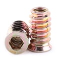 thumbnail image 3 of Tuercas de inserción hexagonales de madera de acero al carbono de 20 piezas Tuercas roscadas para muebles de madera(M6*20mm), 3 of 14