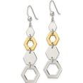 thumbnail image 3 of Sterling Silver Gold-Tone Hexagon Dangle Earrings (50.11 X 12.65) Made In India qe16100, 3 of 6