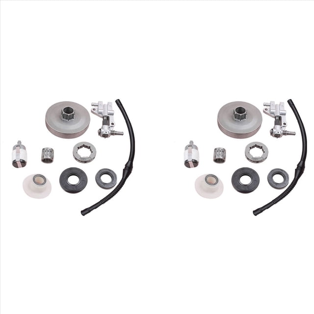 2X Engranaje Helicoidal de Bomba de Aceite de Tambor de Rueda Dentada de Embrague para China 4500 5200 45Cc 5 Sello de Aceite Línea de Filtro de Combustible Pieza de Motosierra