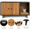thumbnail image 4 of Demi Bonn 35" Cat Litter Box Enclosure Hidden Litter Box Furniture, Wooden Cat Washroom Cat House with Scratch Pad, Brown, 4 of 7