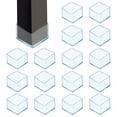 thumbnail image 1 of Uxcell 16Pcs Chair Leg Floor Protectors, 1.5 x 1.5 Inch Clear Chair Leg Caps, Square Transparent Furniture Foot Covers, 1 of 7