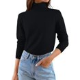 thumbnail image 4 of Chuancc Soft Sweaters For Women Cozy Warm Women'S High Necked Woolen Sweater Warm Sweaters For Women Turtleneck Knit Pullover Women'S Classic-Fit Lightweight Long Sleeve Black M, 4 of 8