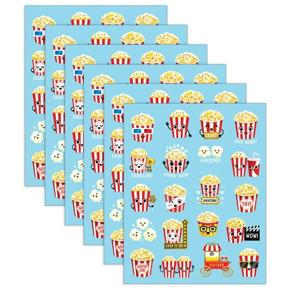 Teacher Created Resources Popcorn Smelly Stickers, 120 Per Pack, 6 Packs