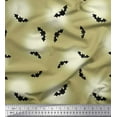 thumbnail image 1 of Soimoi Satin Silk Fabric Moon & Bat Halloween Print Fabric by The Yard 42 Inch Wide, 1 of 1