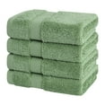 thumbnail image 4 of American Soft Linen, Salem Luxury 4 Pack Washcloth Set, 100% Soft Cotton, 13" x 13" Washcloths, Sage Green, 4 of 5