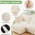 thumbnail image 3 of JERFIT Modular Cloud Sofa 4-Seater with Removable Corduroy Cover, Extra Deep Cushioned Couch for Living Room, Cream, 3 of 10