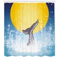 thumbnail image 3 of Ambesonne Whale Shower Curtain, Fish Tail Ocean Full Moon, 69"Wx75"L, Yellow Grey Blue, 3 of 3