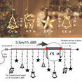 11.5FT Christmas Window Lights Decorations, 8 Flashing Modes Warm White