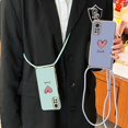 thumbnail image 4 of A Pink Heart Crossbody Lanyard Silicone Phone Case For Xiaomi Redmi Note 11 Pro 10 Pro 10 12 11S 9 10A 10C 9C 9A 9T Cover, 4 of 5