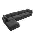 thumbnail image 3 of Rustic Manor Saniyah Charcoal Linen Sofa Chaise, 3 of 9