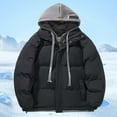 thumbnail image 2 of Down Jacket Men Warm Winter Coats for Mens Puffer Jackets with Hood Black XXXXL, 2 of 4