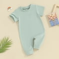 thumbnail image 2 of Bagilaanoe Newborn Baby Girls Boys One-pieces Short Sleeve Jumpsuit 3M 6M 12M 18M Infant Romper Summer Casual Clothing, 2 of 7