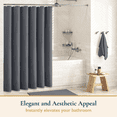 thumbnail image 2 of ComfiTime Fabric Shower Curtain with Hooks – 230 GSM Heavy-Duty Weighted-Hem Hotel Luxury Cloth Bathroom Curtain, Water-Repellent, Mold/Mildew-Resistant, Machine-Washable, 36 x 72, Embossed, Gray, 2 of 14