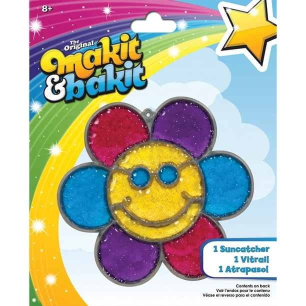 Makit & Bakit Suncatcher Kit-Glitter Smiley Visage Fleur