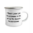 thumbnail image 2 of Sarcasm Volunteering Gifts, I Might Look Like I'm Listening to You but in My Head I'm Volunteering, Volunteering 12oz Camper Mug From, 2 of 2