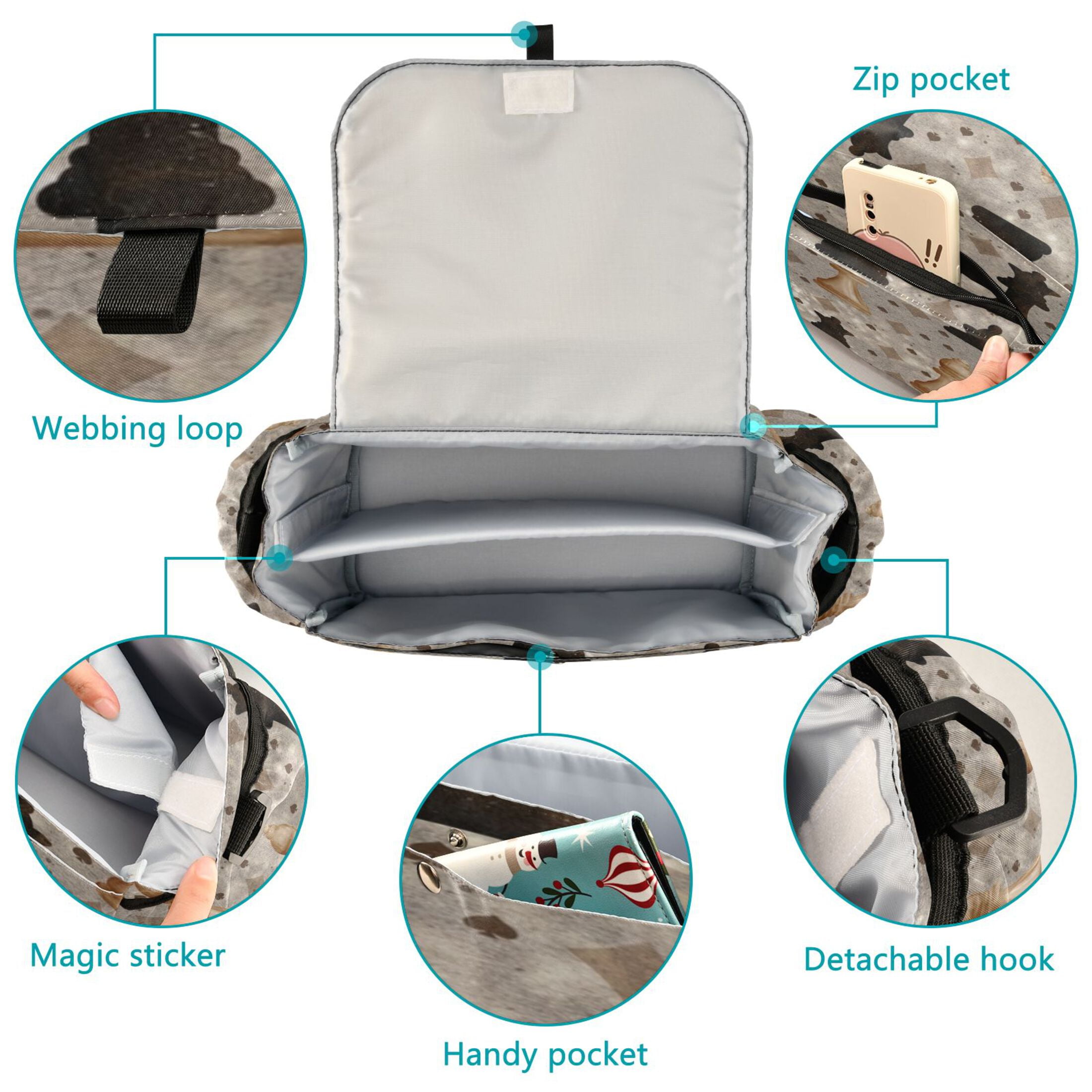 DIXRUYEE Stroller Organizer Timeless Chessboard Elegance Printed