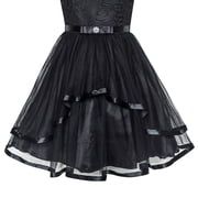 Sunny Fashion Flower Girl Dress Black Wedding Party Bridesmaid Dress 10 Years