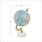 DecMode 6 Blue World Map Globe with Marble Base
