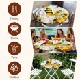 thumbnail image 7 of Yellow Sunflower Round Tablecloth, Fitted Table Cover with Elastic for 45"-54" Round Tables, Spring Summer Bee Gnomes Grey Plaid Table Cloth Outdoor Indoor Dinning Party Waterproof Tablecloths, 7 of 7