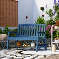 thumbnail image 2 of 42" Outdoor Benches Patio Loverseat Plastic Plywood Weather Resistant for Balcony Deck Pool Lawn Garden Backyard, 2 of 8