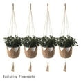 MISSMILE 4Pcs Plant Hanger Indoor,Creative Petal Base Design Plant Hanger,Combination of Gardening and Home Decoration Hanging Plant Holder,Brown,4