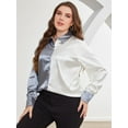 thumbnail image 3 of ebukurty  Plus Size Long Sleeve Tops for Women Satin Shirts Ladies Oversize Tee Sizes 1XL/3XL, 3 of 7