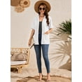 thumbnail image 7 of Demotime Women's Cardigans Open Front Short Sleeve Soft Casual Cover Up with Pockets White L, 7 of 7
