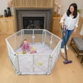 thumbnail image 2 of Toddleroo by North States 6-Panel Superyard Nook with SecureMat, Hexagon Clouds, White, 2 of 12