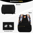 thumbnail image 5 of Backpack Cooler lunch bag 36 Can Capacity Insulated Bag for Camping, Beach, Hiking & Travel Orange and Blue Small Flowers, 5 of 7