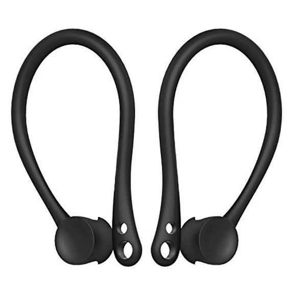 Single Pair EarHooks for AirPods, Anti-Lost Secure Earhook Holder Ear Attachment Loops for Apple AirPods 1 & 2 Earphone Earbuds Earpods (Black)