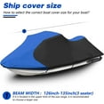 thumbnail image 2 of PET-U Watercraft Jet Ski Top Cover 600D Waterproof Trailerable Heavy Duty Polyester PWC  Blue Black, 2 of 7