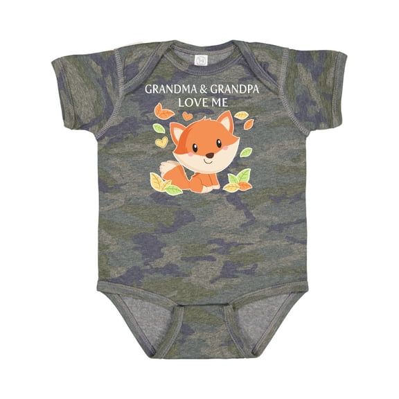 Inktastic Grandma and Grandpa Love Me Little Fox Boys or Girls Baby Bodysuit